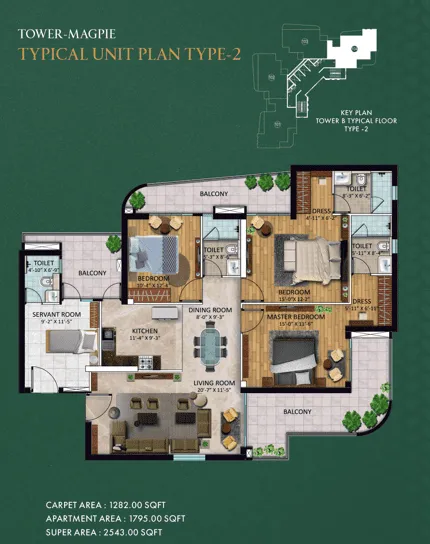 Floor Plan 3 BHK