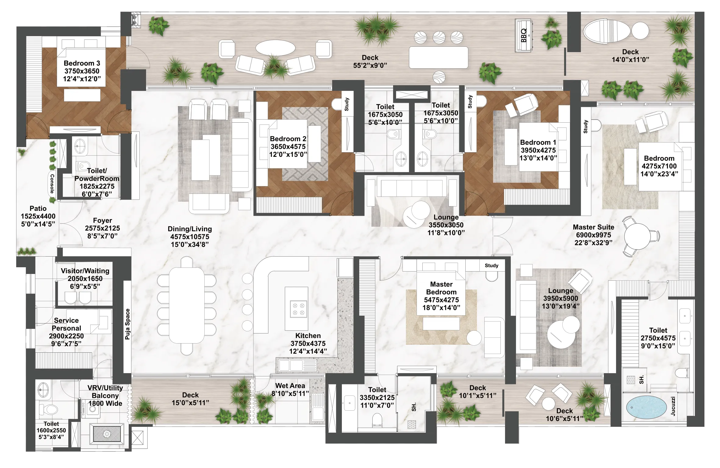 Floor Plan 5 BHK