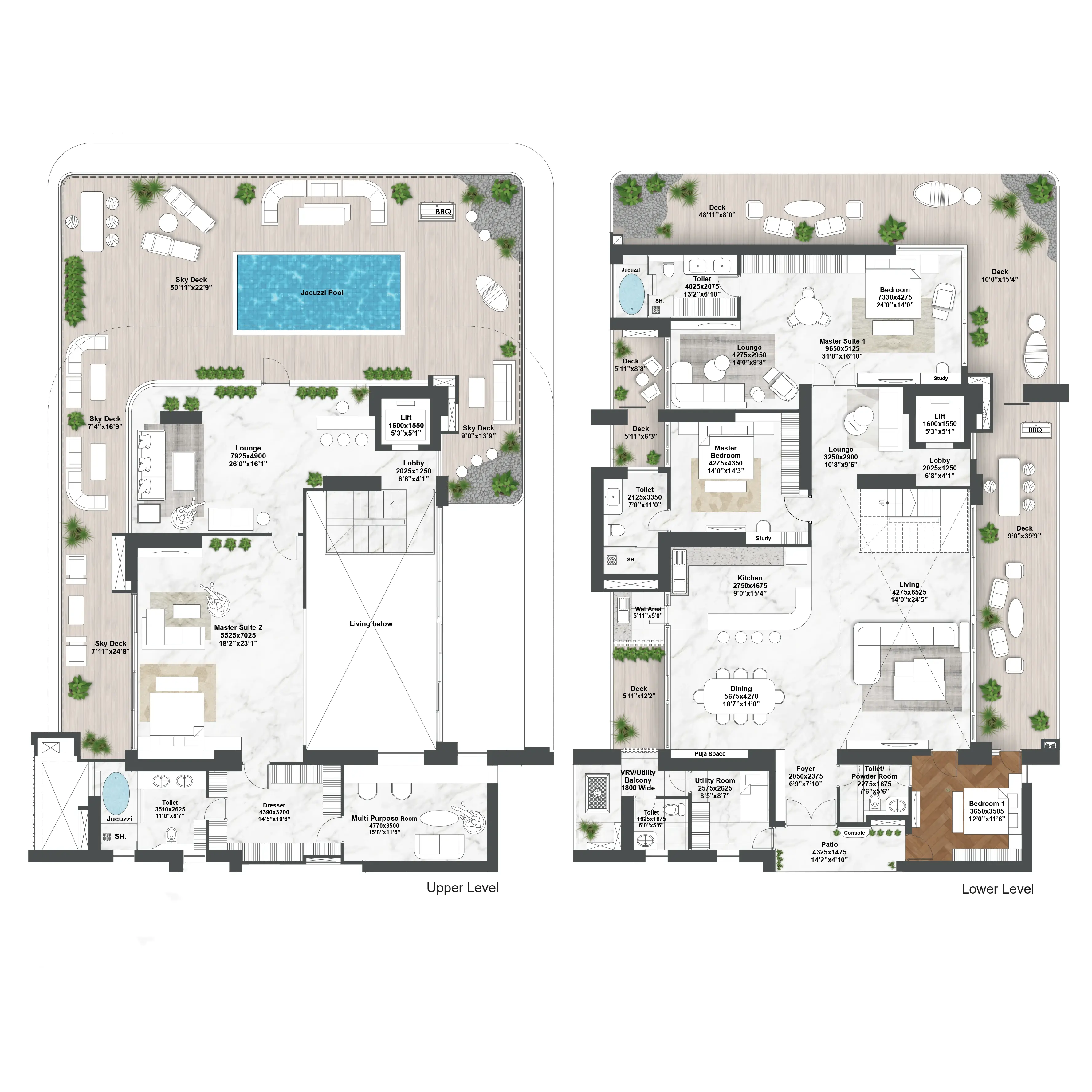 Floor Plan 4 BHK Penthouse