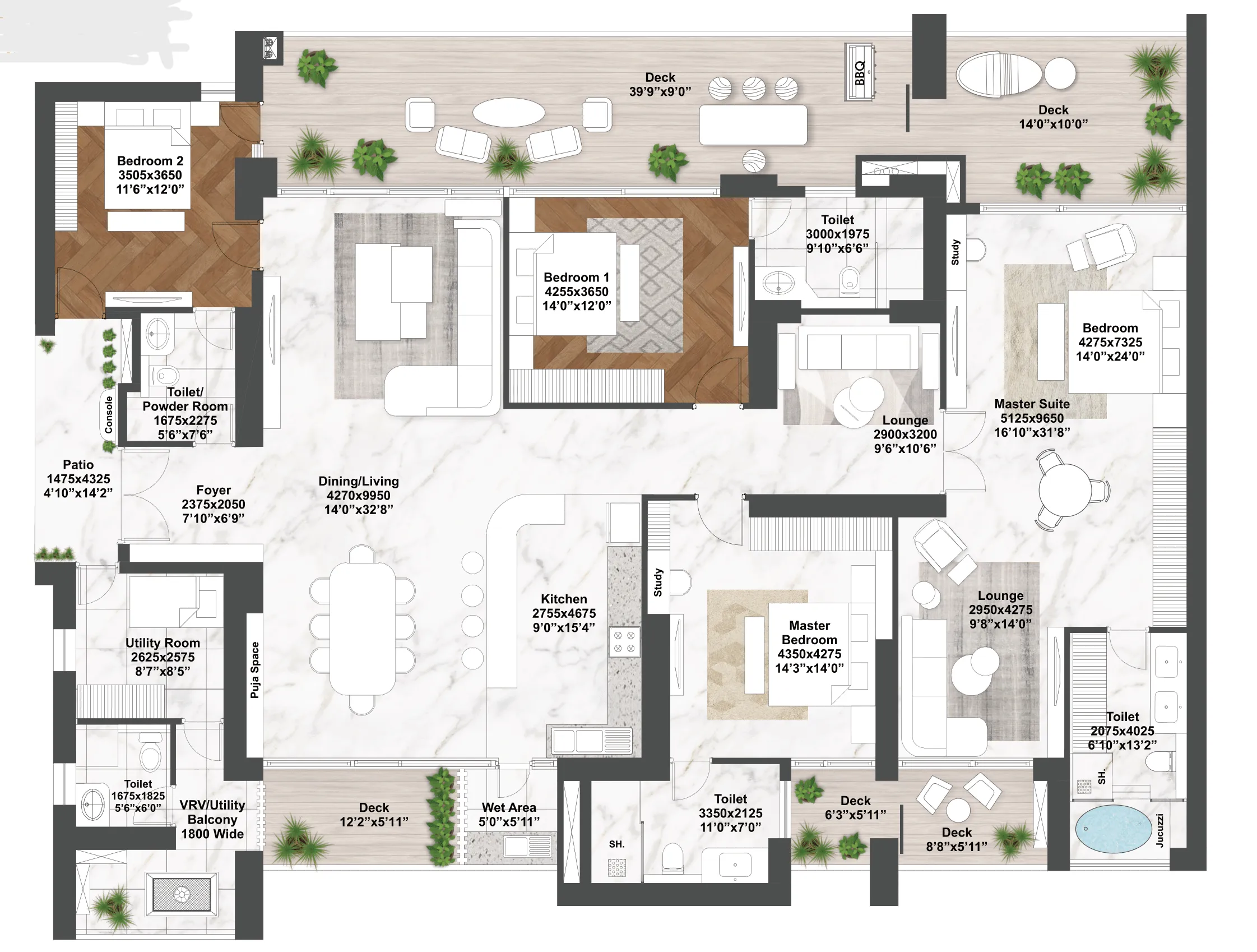Floor Plan 4 BHK