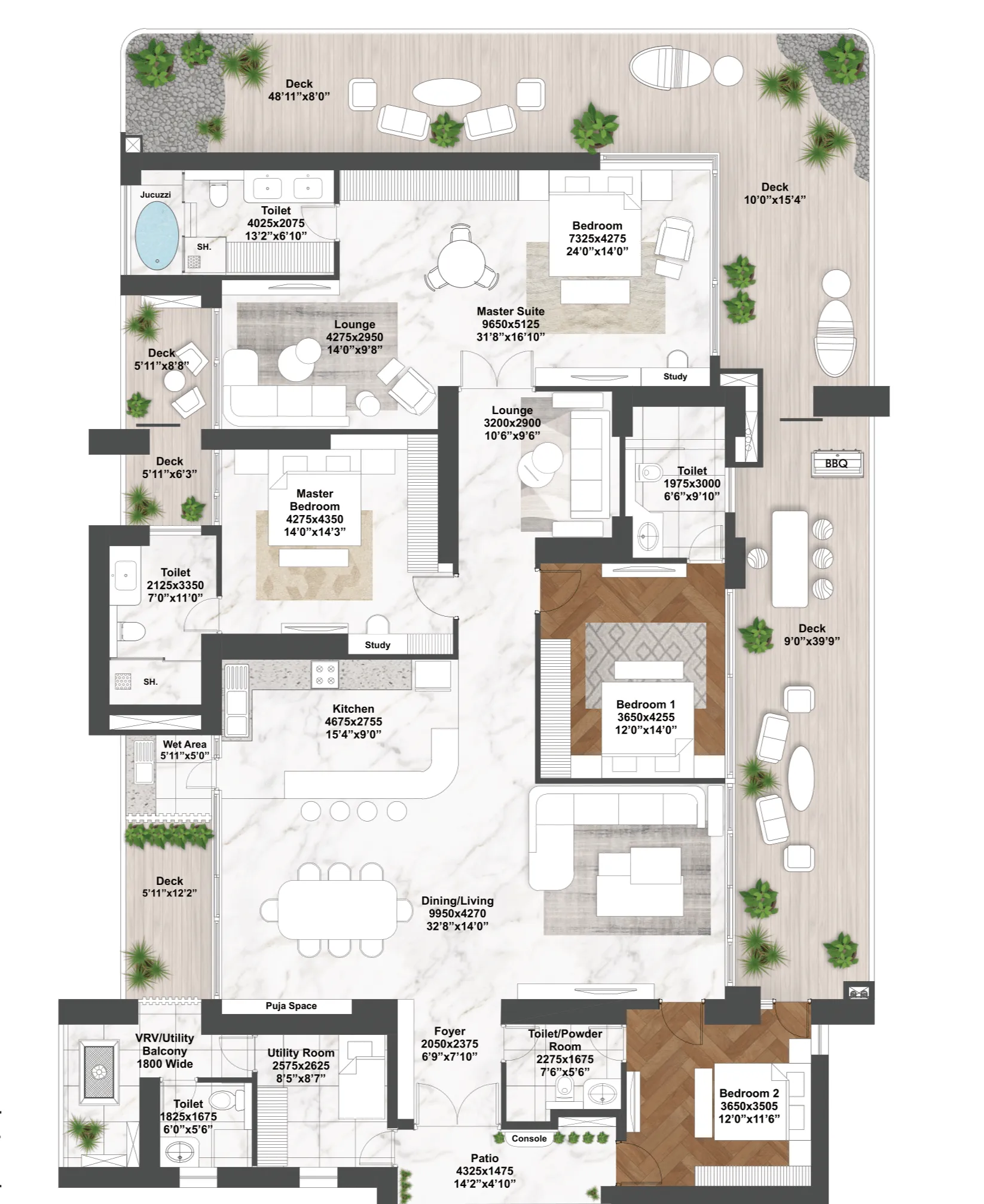 Floor Plan 4 BHK