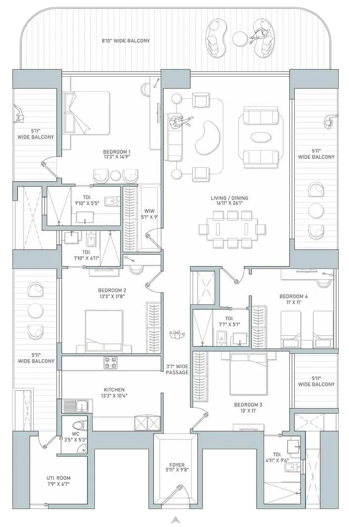 Floor Plan 3 BHK