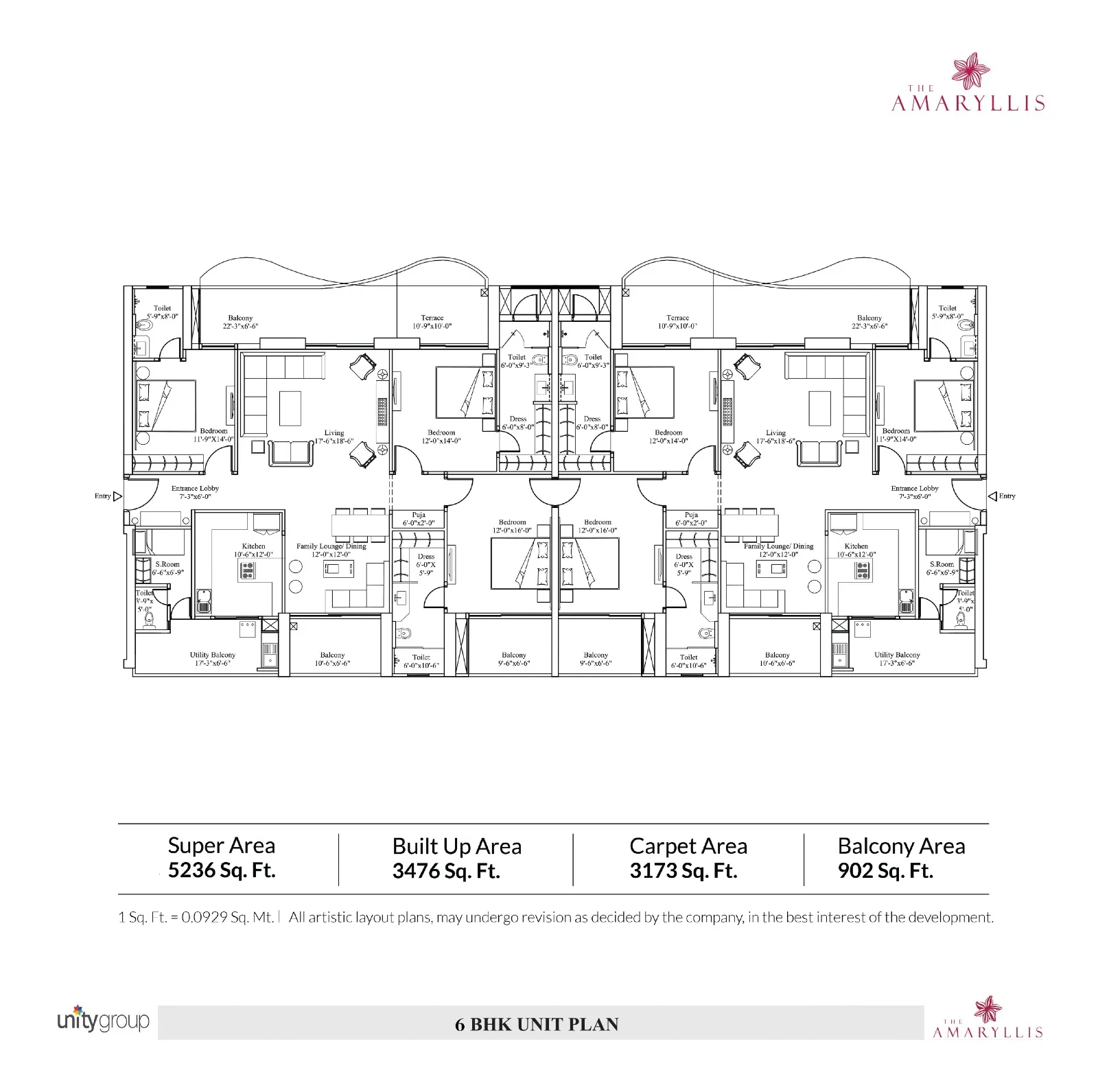 Floor Plan 5 BHK + SQ
