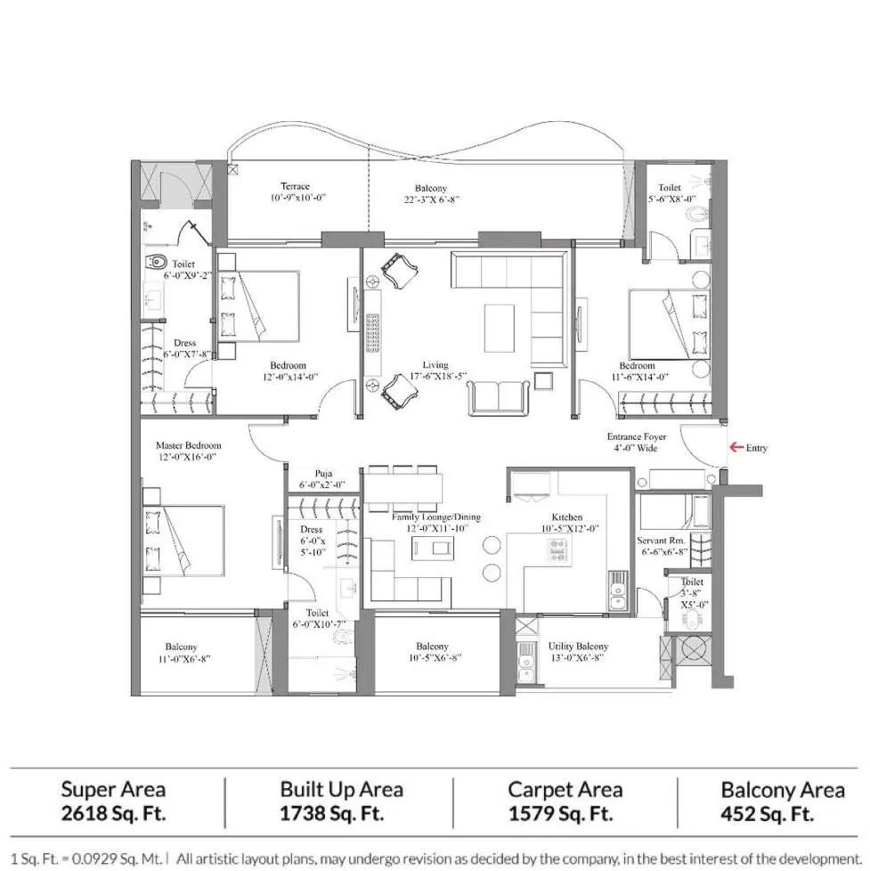 Floor Plan 3 BHK