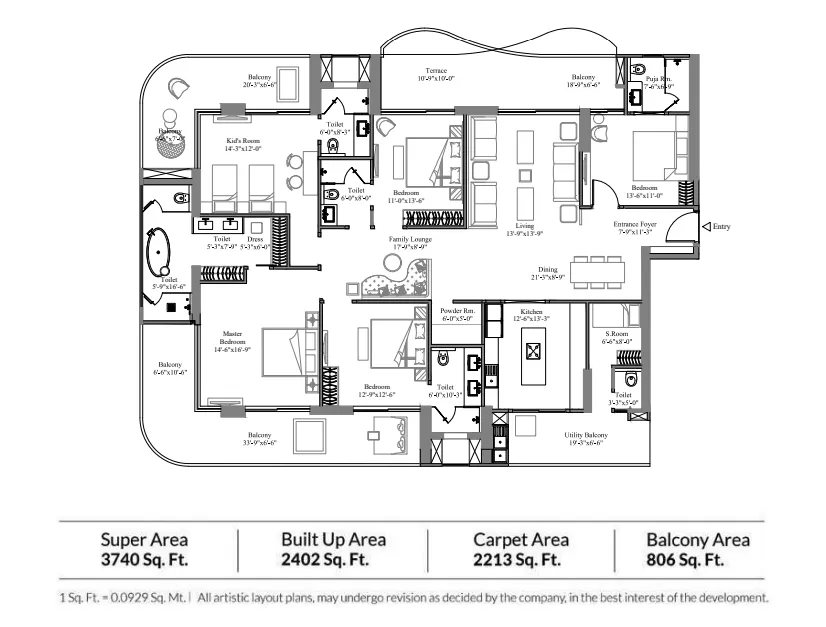 Floor Plan 5 BHK