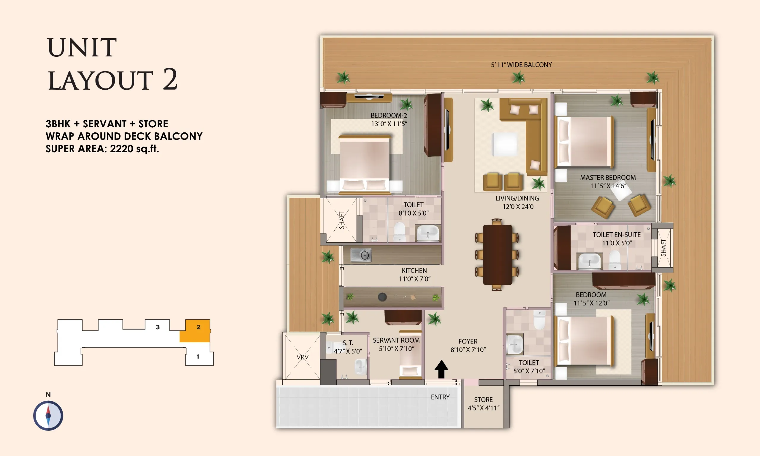 Floor Plan 3 BHK