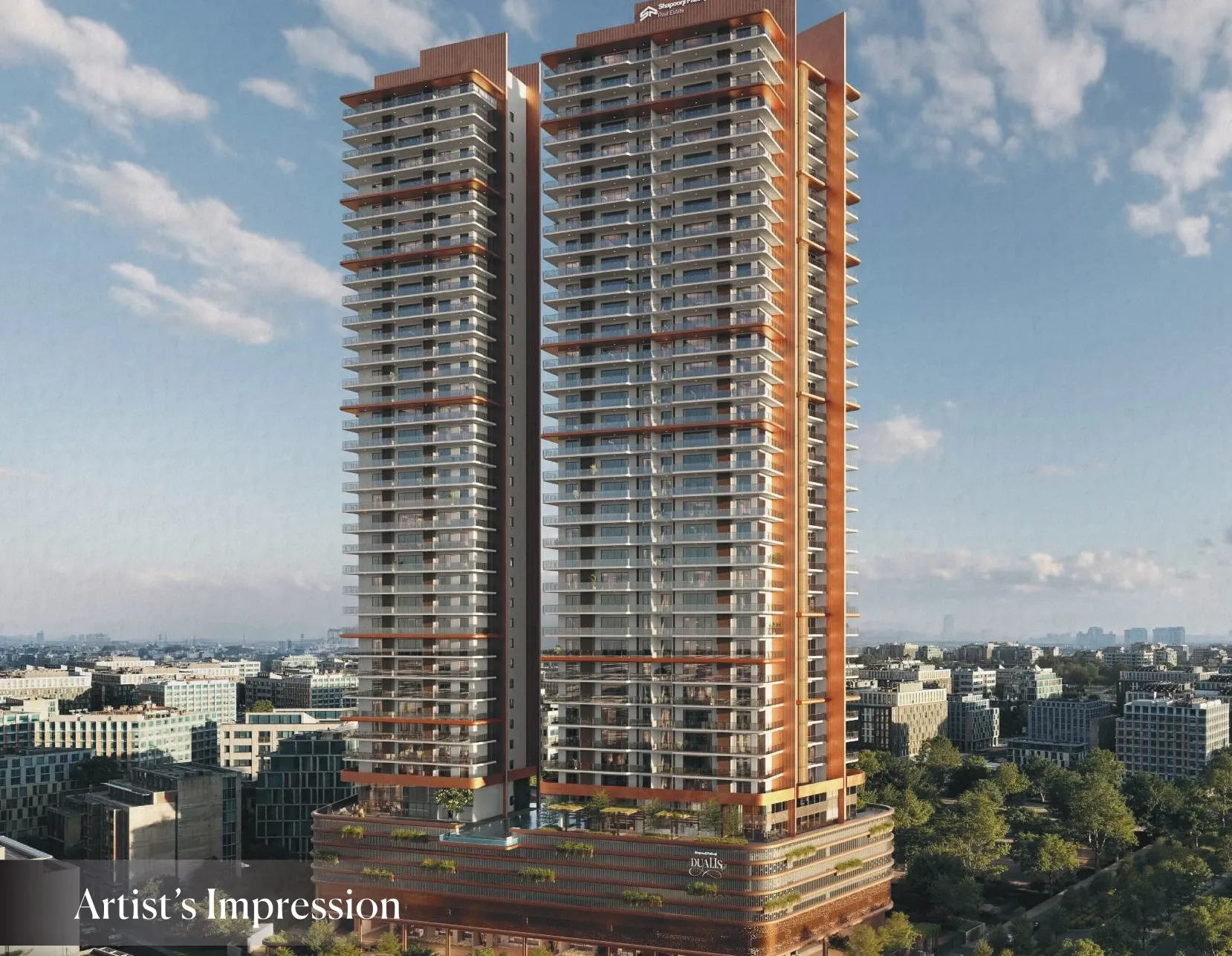 Shapoorji Pallonji Dulis Sector 46 Gurgaon luxury high rise apartment project main exterior facade view near HUDA City Centre and NH 48