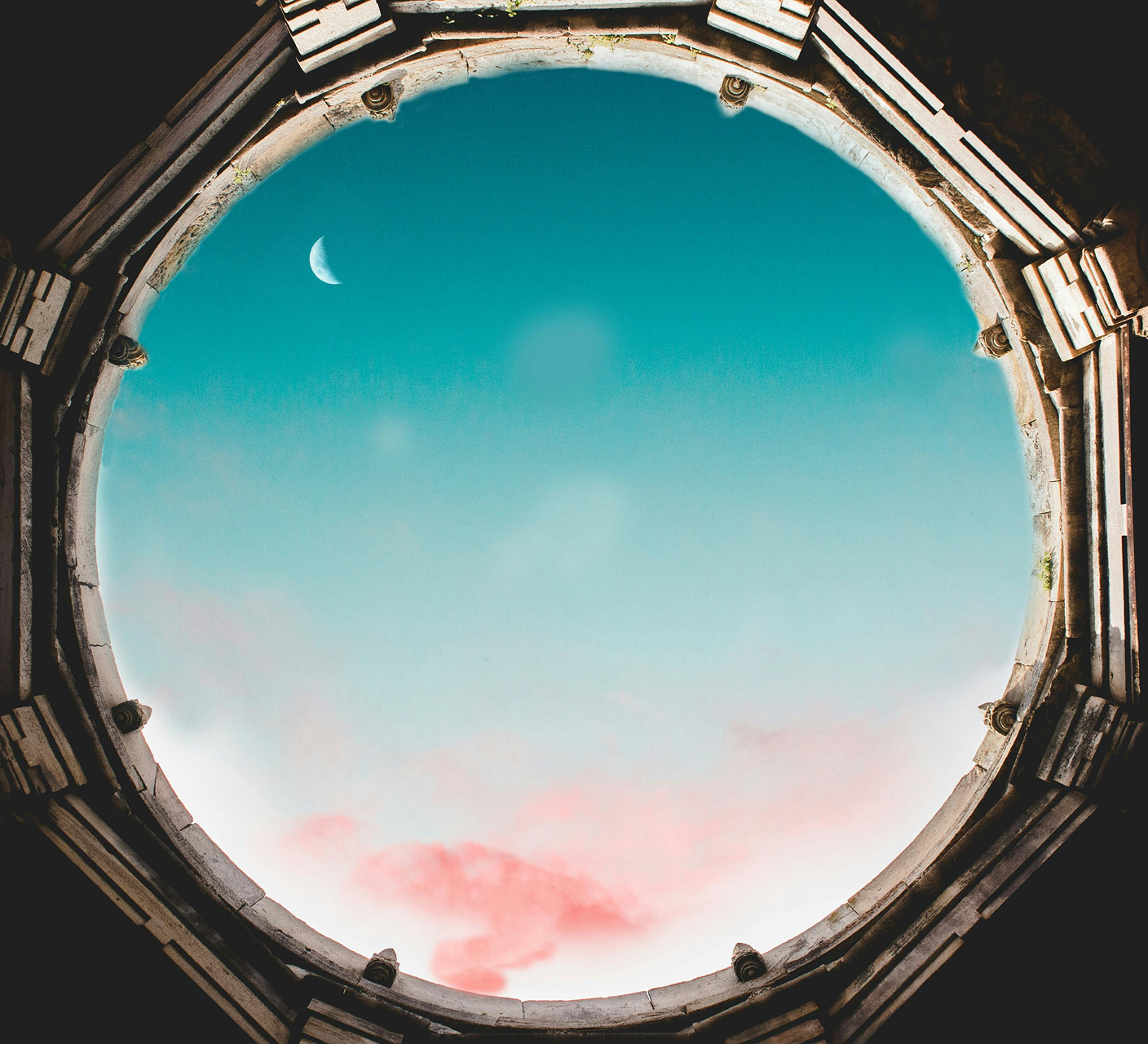 Ocean View Through Circular Window