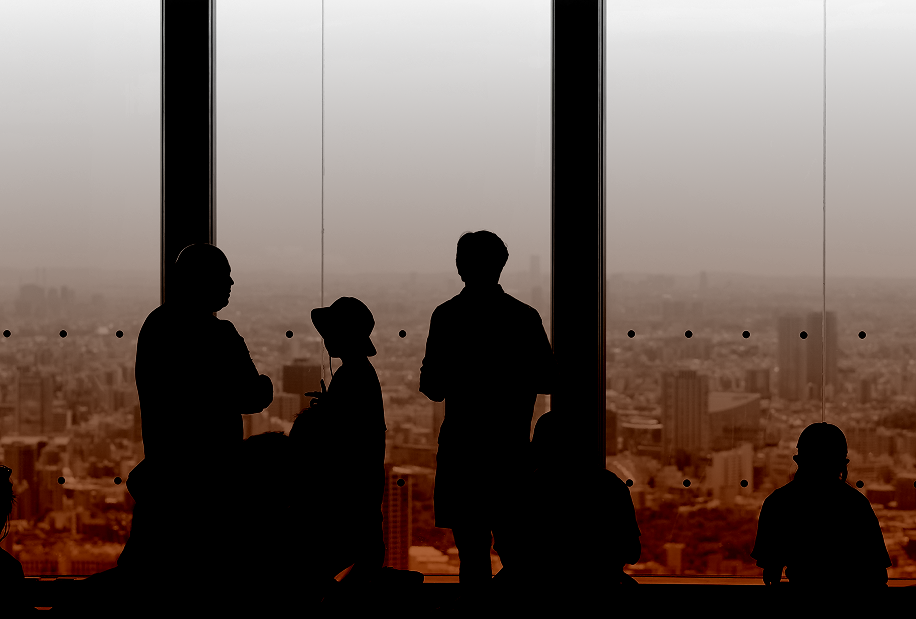 Business Team Meeting at Sunset