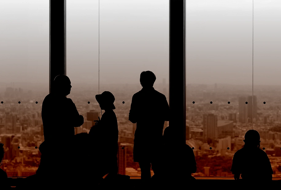 Business Team Meeting at Sunset